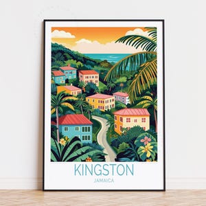 Kingston Travel Poster, Jamaica Wall Art, Kingston Jamaica Print, Birthday Gifts, Home Decor, Personalised Travel Poster