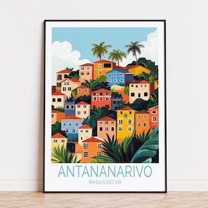 Antananarivo Madagascar Travel Poster, Madagascar Wall Art, Antananarivo Print, Birthday Present, Custom Travel Poster, Home Decor