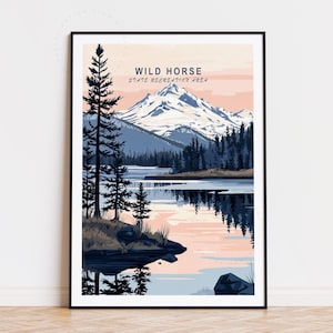 Poster di viaggio Wild Horse Nevada, stampa murale Nevada, stampa Wild Horse State Recreation Area, regali di compleanno, decorazioni per la casa