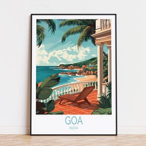 Goa India Poster, Indien Wandkunst, Goa India Print, Hochzeitsgeschenk, personalisiertes Reiseposter, Housewarming Geschenke