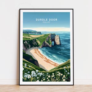 Durdle Door England Travel Poster, England Wall Art, Durdle Door Print, Birthday Gifts, Home Decor, Personalised Travel Poster