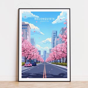 Póster de viaje de la Reconquista Argentina, arte mural de Argentina, impresión de la Reconquista, regalos de cumpleaños, decoración del hogar, póster de viaje minimalista