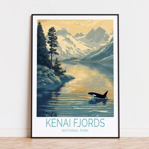 Kenai Fjords Reiseplakat, Alaska Wandkunst, Kenai Fjords Nationalpark Druck, Geburtstagsgeschenke, personalisiertes Reiseplakat