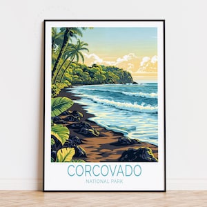 Corcovado National Park Travel Poster, Brazil Wall Art, Corcovado Print, Personalised Travel Poster, Home Decor, Birthday Gifts