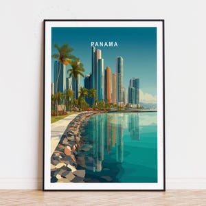 Panama Central America Travel Poster, Central America Wall Art, Panama Print, Home Decor, Birthday Gifts, Minimalist Travel Poster