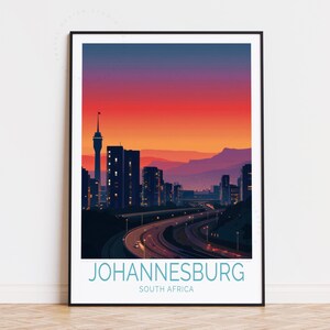 Johannesburg Reise Poster, Südafrika Wandkunst, Johannesburg Südafrika Druck, Geburtstagsgeschenke, Wohnkultur, personalisiertes Reiseplakat