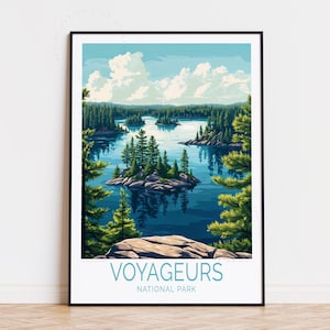 Voyageurs National Park Reiseplakat, Minnesota Wandkunst, Voyageurs Druck, personalisiertes Reiseplakat, Wohnkultur
