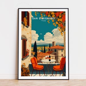 San Gimignano Travel Poster, Italy Wall Art, San Gimignano Tuscany  Italy Print, Home Decor, Minimalist Travel Poster, Birthday Gifts