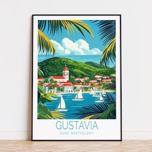 Gustavia Reise, Saint Barthélemy Wandkunst, Gustavia Saint Barthélemy Poster, Dekoration, Geburtstagsgeschenke, Hochzeitsgeschenk