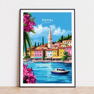 Rovinj Croatia Travel Poster, Croatia Wall Art, Rovinj Print, Home Decor, Birthday Gifts, Minimalist Travel Poster