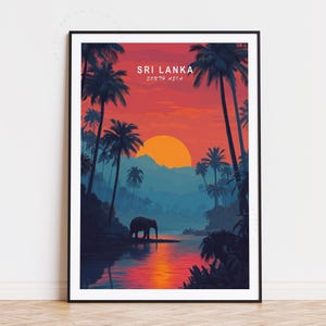 Sri Lanka Travel Poster, South Asia Wall Art, Sri Lanka South Asia Print, Birthday Present, Minimalist Travel Poster, Housewarming Gifts