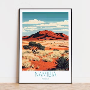Namibia Südliches Afrika Reiseplakat, Afrika Wandkunst, Namibia Druck, Geburtstagsgeschenke, Benutzerdefiniertes Reiseplakat, Wohnkultur