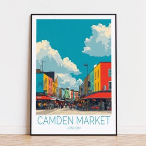 Camden Town Travel Poster, London Wall Art, Camden Market Print, Home Decor, Birthday Gifts, Personalised Travel Poster