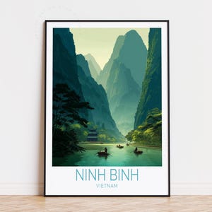 Ninh Bình Vietnam Travel Poster, Vietnam Wall Art, Ninh Bình Hoa Lư Print, Home Decor, Birthday Gifts, Personalised Travel Poster