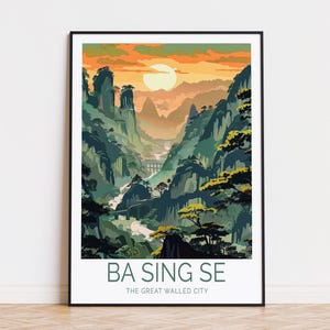 Ba Sing Se Reiseplakat, Die Große ummauerte Stadt Druck, Undurchdringliche Stadt Dekor, Ba Sing Se Wandkunst, Erdkönigreich Hauptstadt Kunst