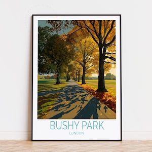Bushy Park Travel Poster, London Wall Art, Bushy Park England Print, Home Decor, Birthday Gifts, Custom Travel Poster