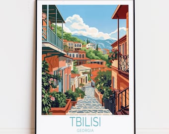 Tbilisi Georgia Travel Poster, Georgia Wall Art, Tbilisi Print, Birthday Present, Personalised Travel Poster, Housewarming Gifts