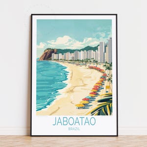 Poster de voyage Jaboatão, art mural Brésil, impression Jaboatão Brésil, cadeaux de pendaison de crémaillère, cadeau d'anniversaire, affiche de voyage personnalisée