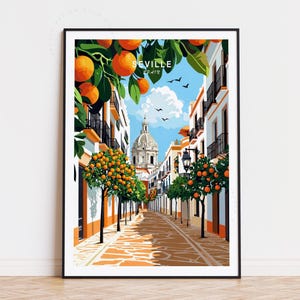 Seville Spain Travel Poster, Spain Wall Art, Seville Print, Custom Travel Poster, Travel Home Decor, Birthday Gifts, Minimalist Cityscape
