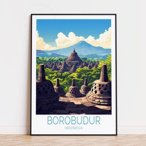 Borobudur Indonesia Travel Print, Indonesia Wall Art, Borobudur Poster, Home Decor, Birthday Gifts, Wedding Present