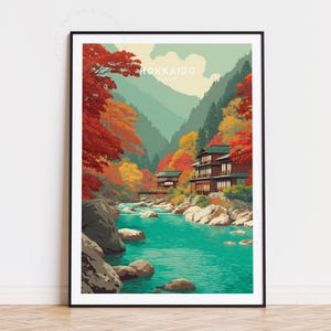 北海道旅行プリント - 日本、北海道旅行ポスター、旅行ウォールアート
