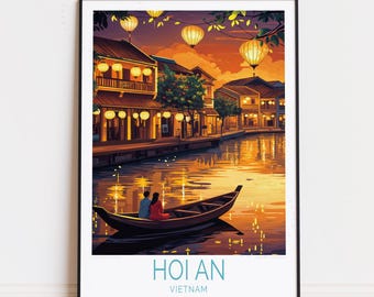 Hoi An Ancient Town Travel Poster, Vietnam Wall Art, Hoi An Vietnam Print, Home Decor, Custom Travel Poster, Birthday Gifts, Wedding Present