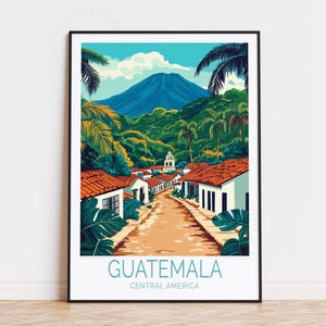 Guatemala Mittelamerika Reiseplakat, Mittelamerika Wandkunst, Guatemala Druck, personalisiertes Reiseplakat, Geburtstagsgeschenke, Wohnkultur