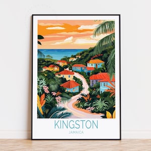 Kingston Travel Poster, Jamaica Wall Art, Kingston Jamaica Print, Birthday Gifts, Personalised Travel Poster, Home Decor
