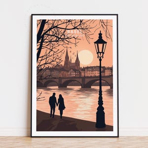 Basel Schweiz Reiseplakat, Schweiz Wandkunst, Basel Druck, Wohnkultur, Geburtstagsgeschenke, Hochzeitsgeschenk, minimalistische Stadtansicht