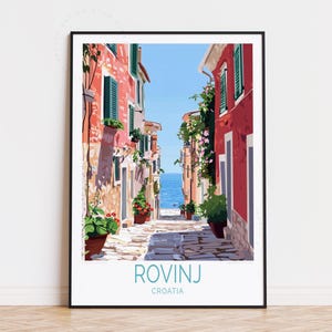 Rovinj Croatia Travel Poster, Croatia Wall Art, Rovinj Print, Home Decor, Birthday Gifts, Wedding Present, Custom Travel Poster