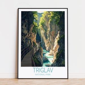 Poster de voyage du Triglav en Slovénie, art mural Slovénie, impression du parc national du Triglav, décoration d'intérieur, poster de voyage personnalisé, cadeaux d'anniversaire