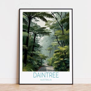 Daintree Australia Travel Poster, Australia Wall Art, Daintree Print, Birthday Gifts, Home Decor, Wedding Present, Custom Travel Poster