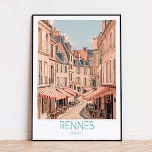 Rennes France Travel Poster, France Wall Art, Rennes Print, Home Decor, Personalised Travel Poster, Birthday Gifts