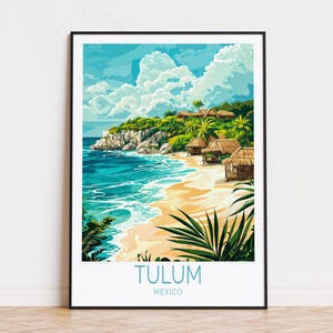 Tulum Mexico Travel Poster, Mexico Wall Art, Tulum Print, Housewarming Gifts, Birthday Present, Custom Travel Poster