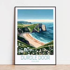 Durdle Door Travel Poster, England Wall Art, Durdle Door Dorset Print, Birthday Gifts, Home Decor, Custom Travel Poster