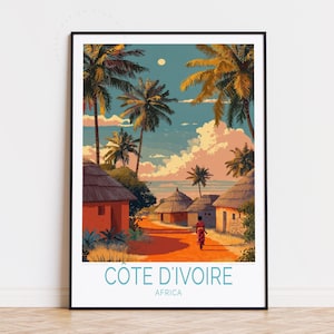 Côte d'Ivoire Afrika Reise, Afrika Wand Kunst, Côte d'Ivoire Poster, Wohnkultur, Geburtstagsgeschenke, Hochzeitsgeschenk