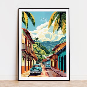 Cali Travel Poster, Colombia Wall Art, Cali Colombia Print, Home Decor, Birthday Gifts, Custom Travel Poster, Minimalist Cityscape