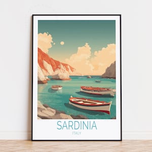 Sardinia Italy Travel Poster, Mediterranean Sea Wall Art, Sardinia Italy Poster, Home Decor, Birthday Gifts, Wedding Present