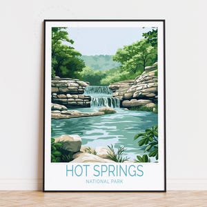 Hot Springs National Park Travel Poster, Arkansas Wall Art, Hot Springs National Park Print, Home Decor, Birthday Gifts