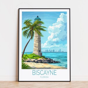 Biscayne National Park Travel Poster, Florida Wall Art, Biscayne Florida Print, Home Decor, Birthday Gifts, Personalised Travel Poster