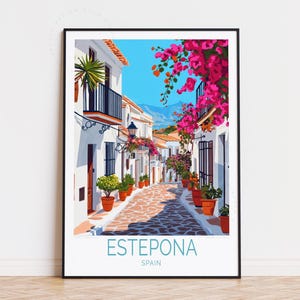 Estepona Spanien Reise Poster, Spanien Wandkunst, Estepona Costa del Sol Reise Poster, Wohnkultur, Geburtstagsgeschenke, Hochzeitsgeschenk