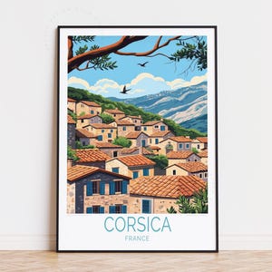 Corsica France Travel Poster, France Wall Art, Corsica Print, Home Decor, Birthday Gifts, Personalised Travel Poster