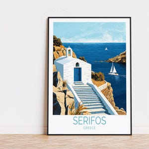 Serifos Greece Travel Poster, Greece Wall Art, Serifos Print, Home Decor, Birthday Gifts, Personalised Travel Poster