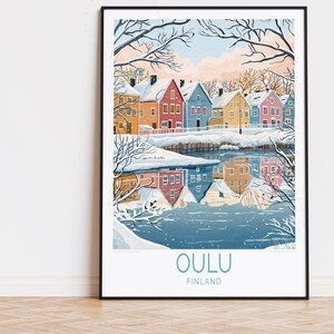 Oulu Finnland Reise Poster, Finnland Wandkunst, Oulu Druck, personalisiertes Reise Poster, Wohnkultur, Geburtstagsgeschenk