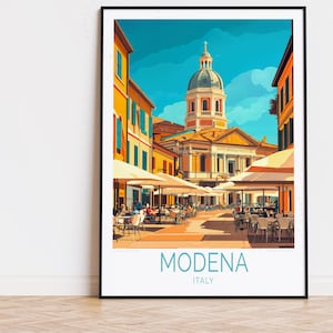 Affiche de voyage de Modène en Italie, art mural Italie, impression de Modène en Italie, cadeaux d'anniversaire, affiche de voyage personnalisée, décoration d'intérieur