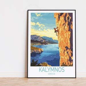 Kalymnos Griechenland Reiseplakat, Griechenland Wandkunst, Kalymnos Druck, Wohnkultur, Geburtstagsgeschenke, personalisiertes Reiseplakat