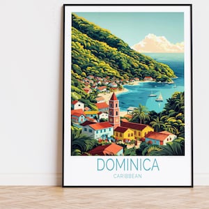 Dominica Karibik Reise Poster, Karibik Wand Kunst, Dominica Druck, Housewarming Geschenke, Geburtstagsgeschenk, personalisierte Reise Poster