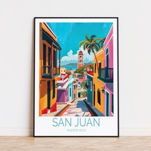 San Juan Puerto Rico Poster, Puerto Rico City Print, San Juan Travel Wall Art, Home Decor, Wedding Present, Personalised Gifts