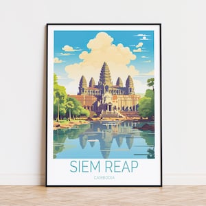 Siem Reap Travel Poster, Cambodia Wall Art, Siem Reap Print, Personalised Travel Poster, Birthday Gifts, Home Decor