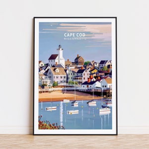 Cape Cod Travel Poster, Massachusetts Prints, Cape Cod Wall Art, Travel Home Decor, Birthday Gifts, Wedding Present